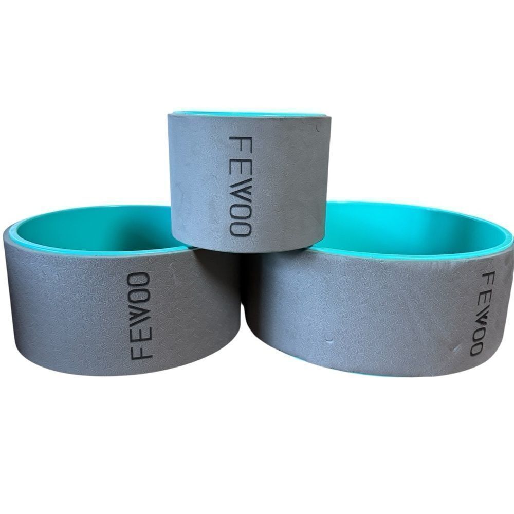 FEWOO Set of 3 Yoga Wheel in Gray and Teal